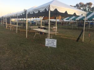 frame tents for an event
